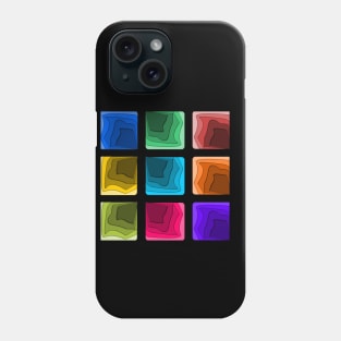 Multicolor Square Abstract Pattern Phone Case