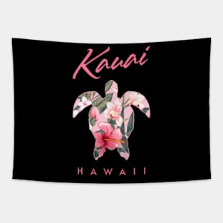 Kauai Hawaii Hibiscus Flower Sea Turtle Tapestry