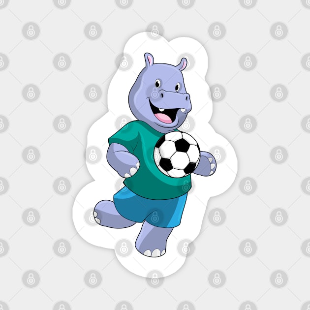 Hippo as Soccer player with Soccer Magnet by Markus Schnabel