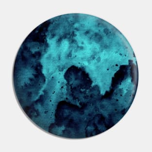 Turquoise blue abstract watercolor Pin