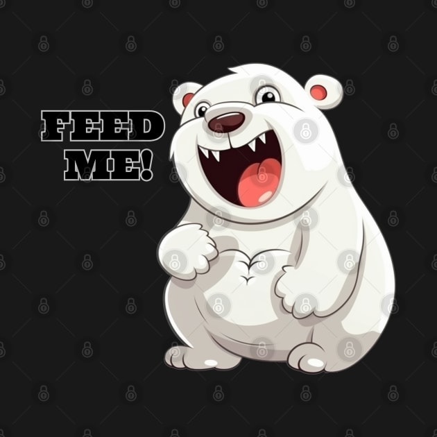 Feed Me!  Polar Bear, White Bear, Cute by FrenArt