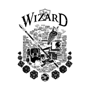 RPG Class Series: Wizard - Black Version T-Shirt