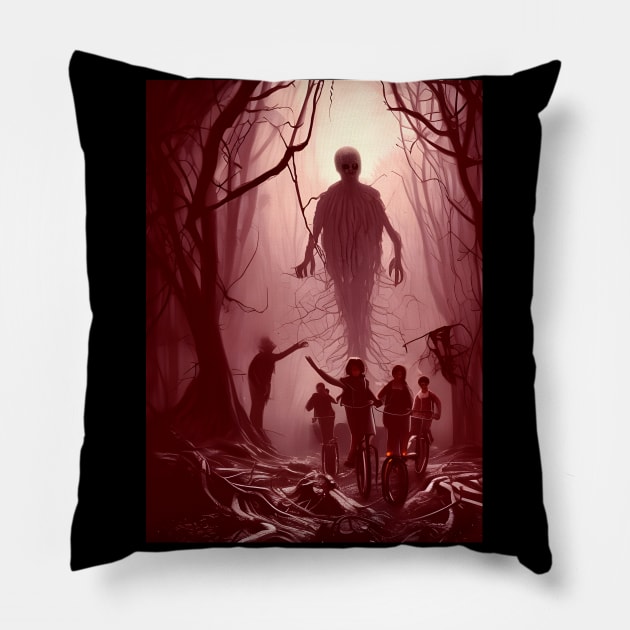 Chasing the Bad Guys (Red) Pillow by BlakCircleGirl