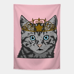 Kitten Wearing Tiara Tapestry