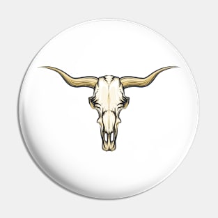 bull skull emblem Pin