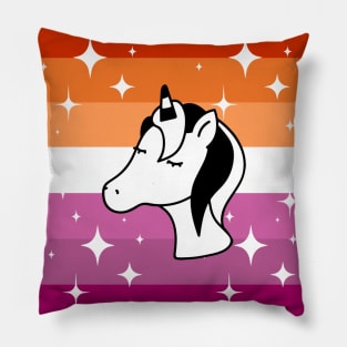 Lesbian Sparkle Unicorn Pillow