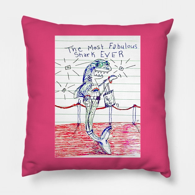 The Most Fabulous Shark Ever! Pillow by The Bigger Boat