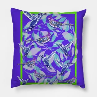 angry mockingbirds ecopop pattern Pillow