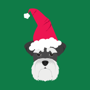 Schnauzer Dog Santa Hat T-Shirt