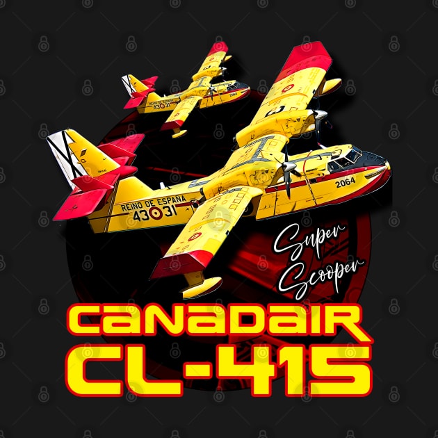 Canadair cl-415 Super Scooper firebomber Aircraft by aeroloversclothing