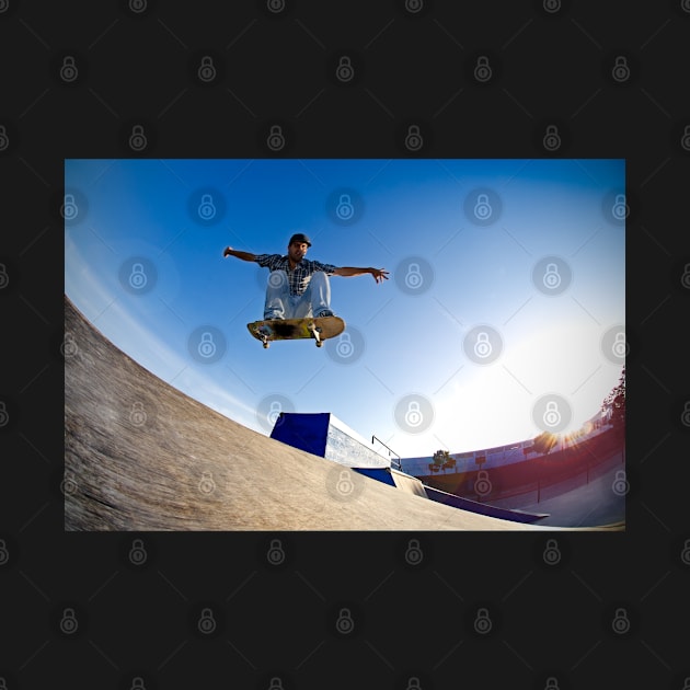 Skateboarder flying by homydesign