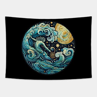 ZODIAC Aquarius - Astrological AQUARIUS - AQUARIUS - ZODIAC sign - Van Gogh style - 15 Tapestry