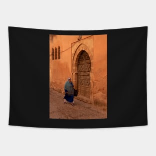 Woman walking in Rabat, Morocco Tapestry