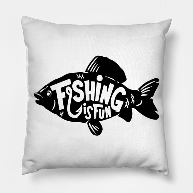 Fishing is fun Pillow by Dosunets