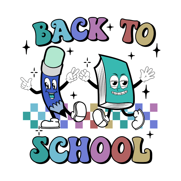 Back To School Retro Fun Design In Retro Fun Colors by maryhiroseartworks