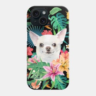 Tropical Short Haired White Chihuahua 4 Phone Case