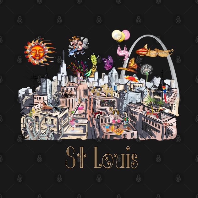 Saint Louis  Crazy City Life POP ART by IconicTee