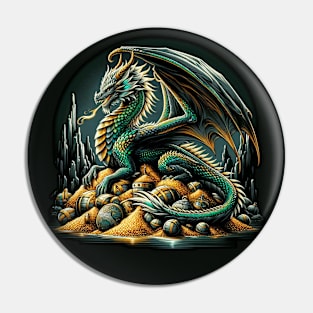 Dragon On Gold Pile Pin