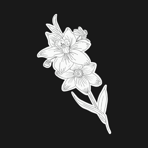 Black and white debut album daffodil ts1 by kymbohcreates