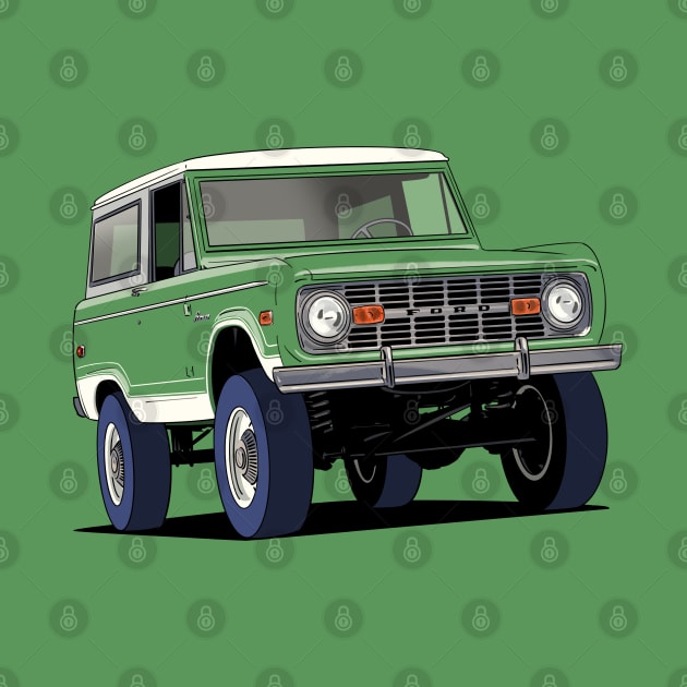 Green Ford Bronco Truck by Webazoot