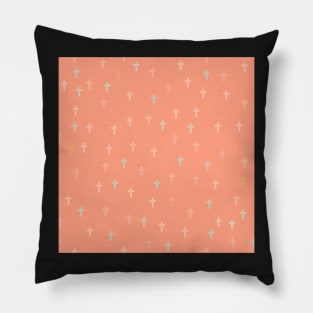 Itty Bitty Crosses Dusk Pink Pillow