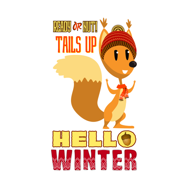 Winter Ready: Tails Up Squirrel by DaShirtXpert