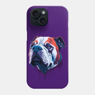 American Bulldog Ink Driiping Phone Case