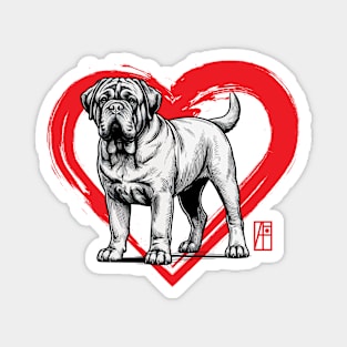 I Love My Dogue de Bordeaux - I Love my dog - Brave dog Magnet