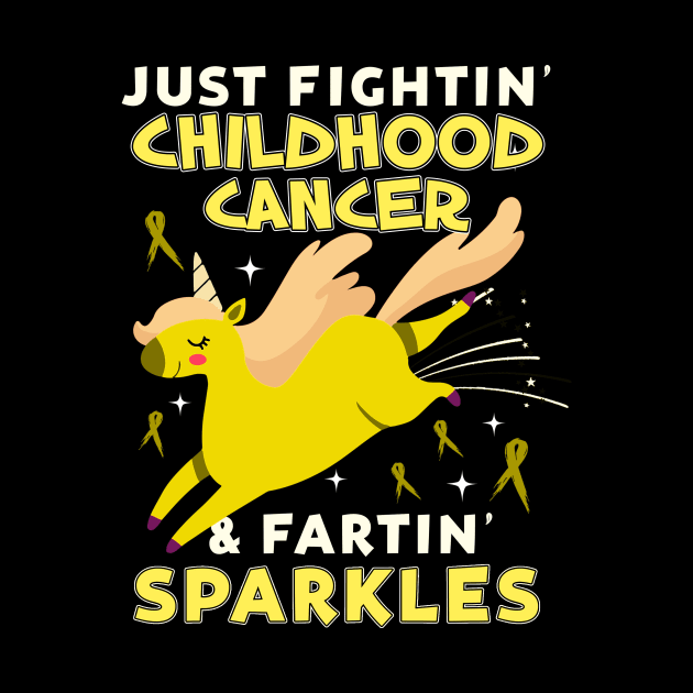 childhood cancer funny unicorn farting sparkles by TeesCircle