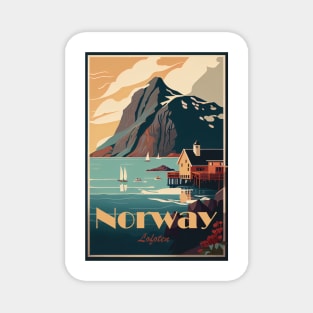 Lofoten islands, Norway, travel poser Magnet