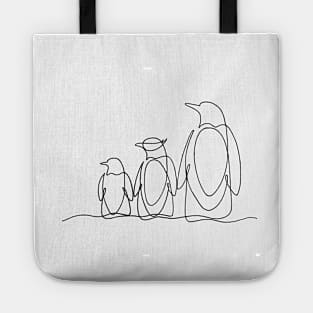 Penguin Line Art Tote