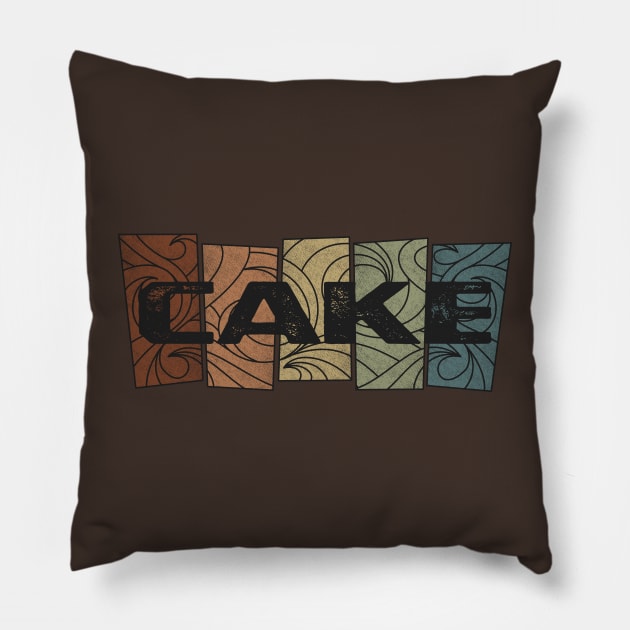 Cake - Retro Pattern Pillow by besomethingelse