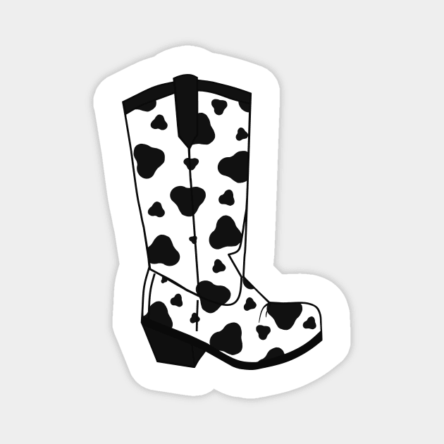 BLACK Cow Spots Cowboy Boot Magnet by SartorisArt1