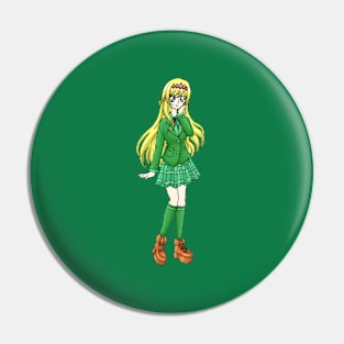 ANIME ELEGANT GIRL SCHOOL UNIFORM (GREEN) Pin