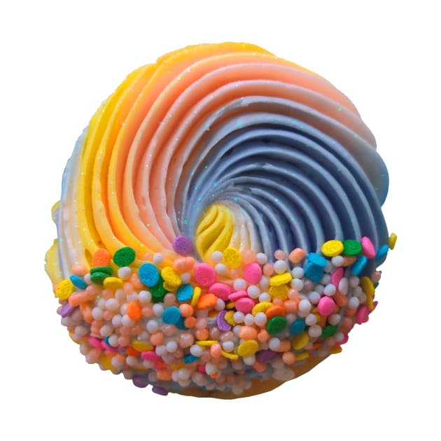 Rainbow Sprinkle Swirly Cupcake by Art by Deborah Camp