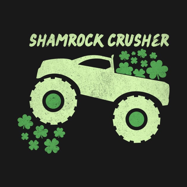 Shamrock Crusher St Patrick's Day Monster Truck Lover by Teewyld