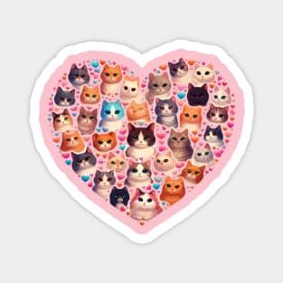 funny cats heart love cut cat Magnet