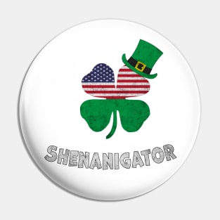 Irish American Shamrock Saint Patrick's Day Pin