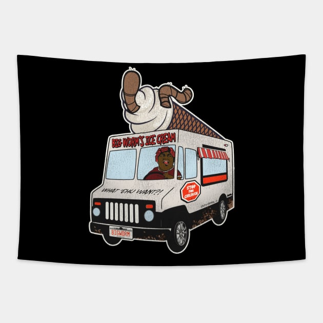 Big Worm's Ice Cream Truck Tapestry by darklordpug