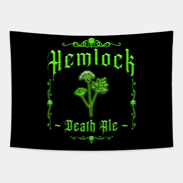 HOMICIDAL BEVERAGES - HEMLOCK DEATH ALE Tapestry by GardenOfNightmares