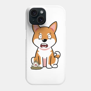 Funny orange dog steps on a dirty diaper Phone Case