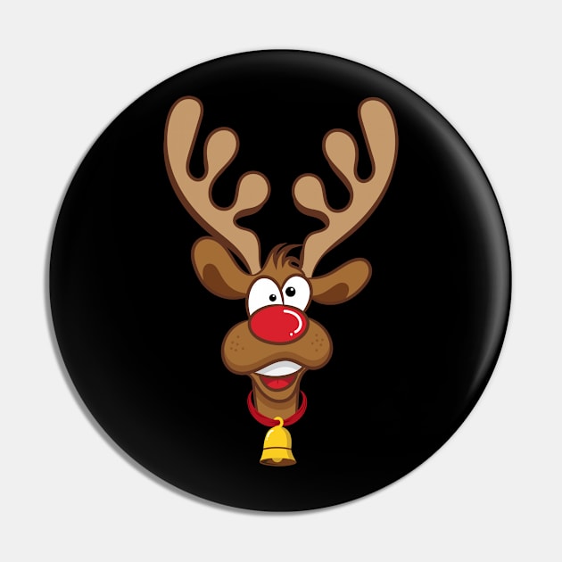 'RUDOLPH Red Nose Reindeer' Funny Christmas Reindeer Pin by ourwackyhome