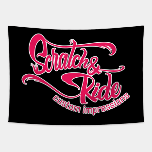 Scratch & Ride Brand (Magenta Red Logo) Tapestry