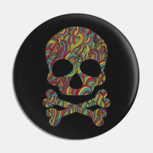 Skull and Bones Halloween Art Pin