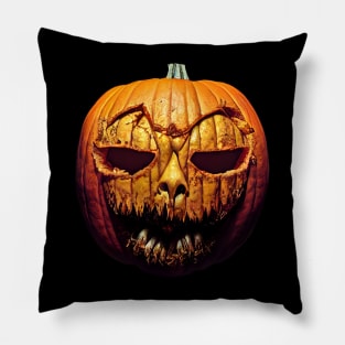 Scary Halloween Pumpkin Art Pillow