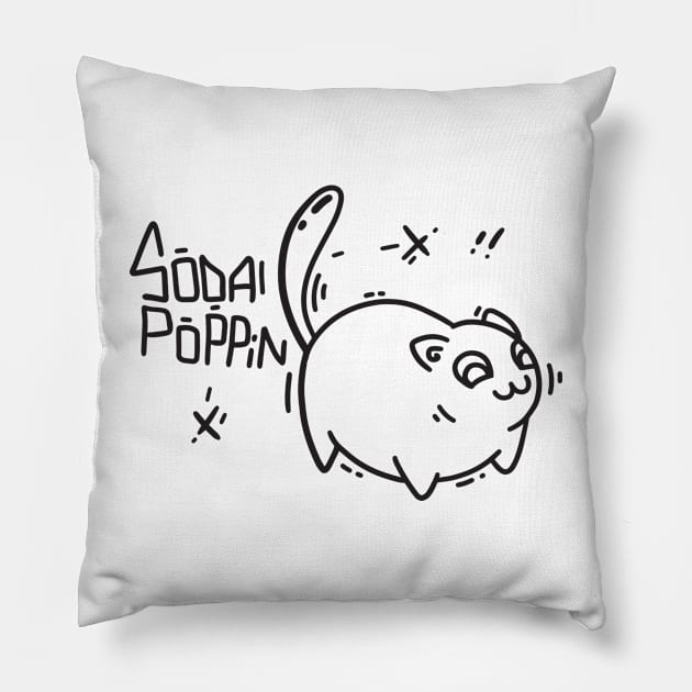 Sodapoppin Cat 2 - Dark ( Fanart ) Pillow by munkidesigns