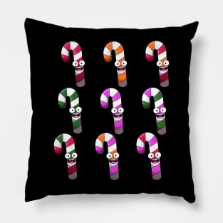 Cute Colorful Candy Canes Pillow