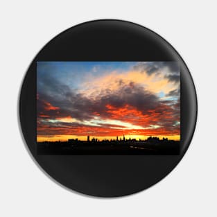 Melbourne Skyline at sunset Pin