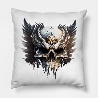 Skull Wild Life Painting Dark Character Spirit Pillow