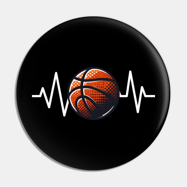 My Heart Beats For Basketball Funny Pin by valiantbrotha